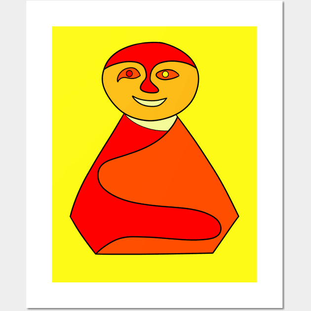 Red hot chili laughing Buddha Wall Art by VazMas Design